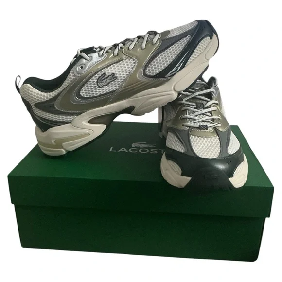 Lacoste Men's Gray and White Sneakers - Picture 2 of 7